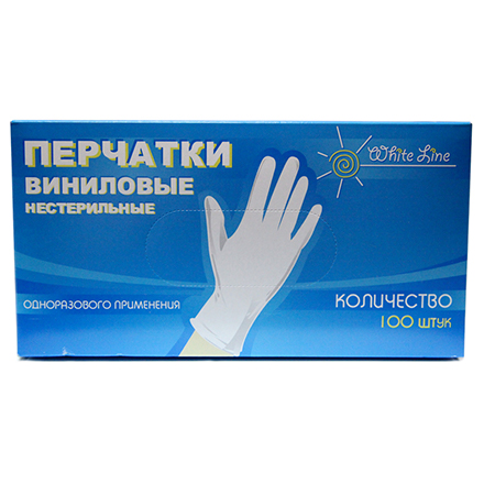 Перчатки виниловые неопудренные черные "M" 50 пар